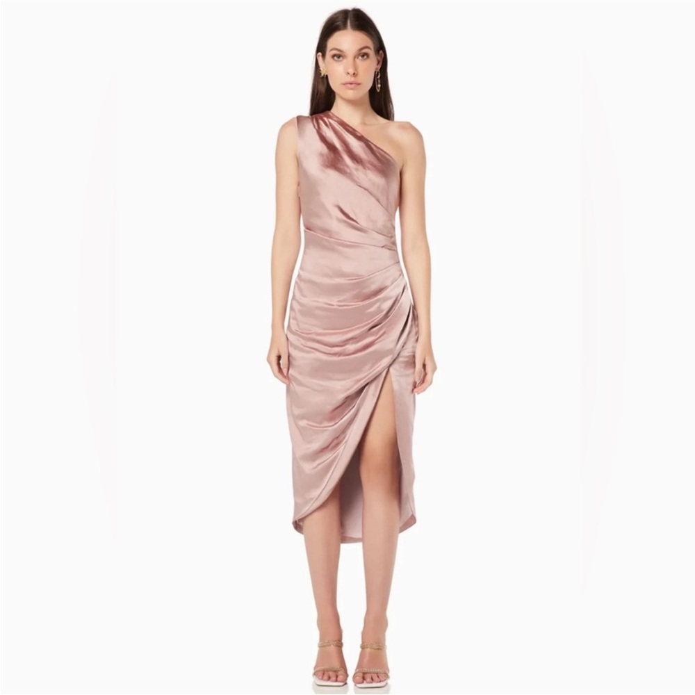 ELLIATT Cassini Elegant One-Shoulder Dusty Pink Dress S
